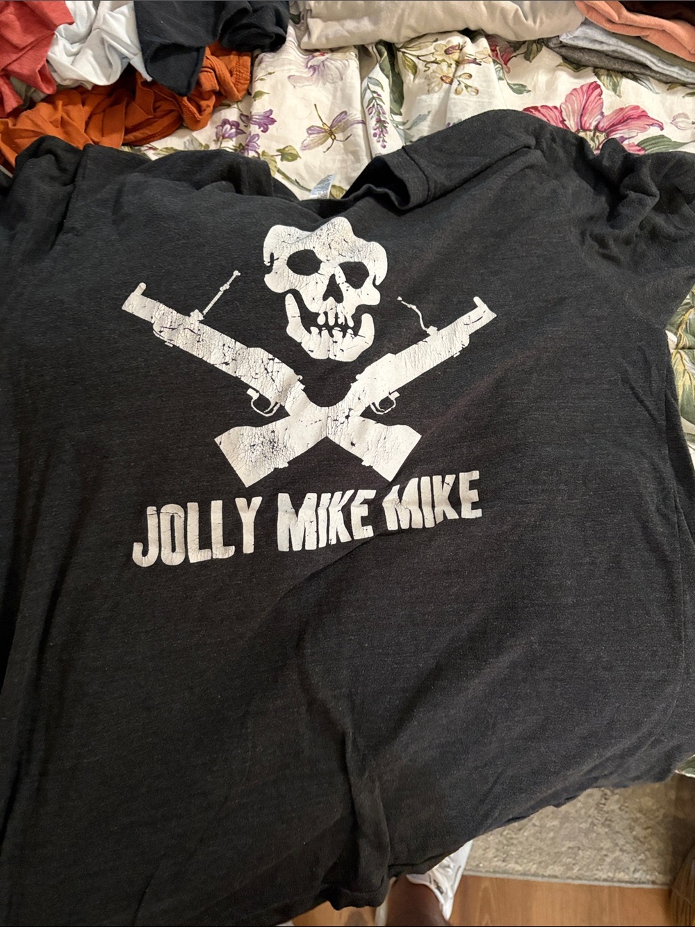 Jolly Mike Mike Skull & Cross Rifles Graphic Tee - Black/White
